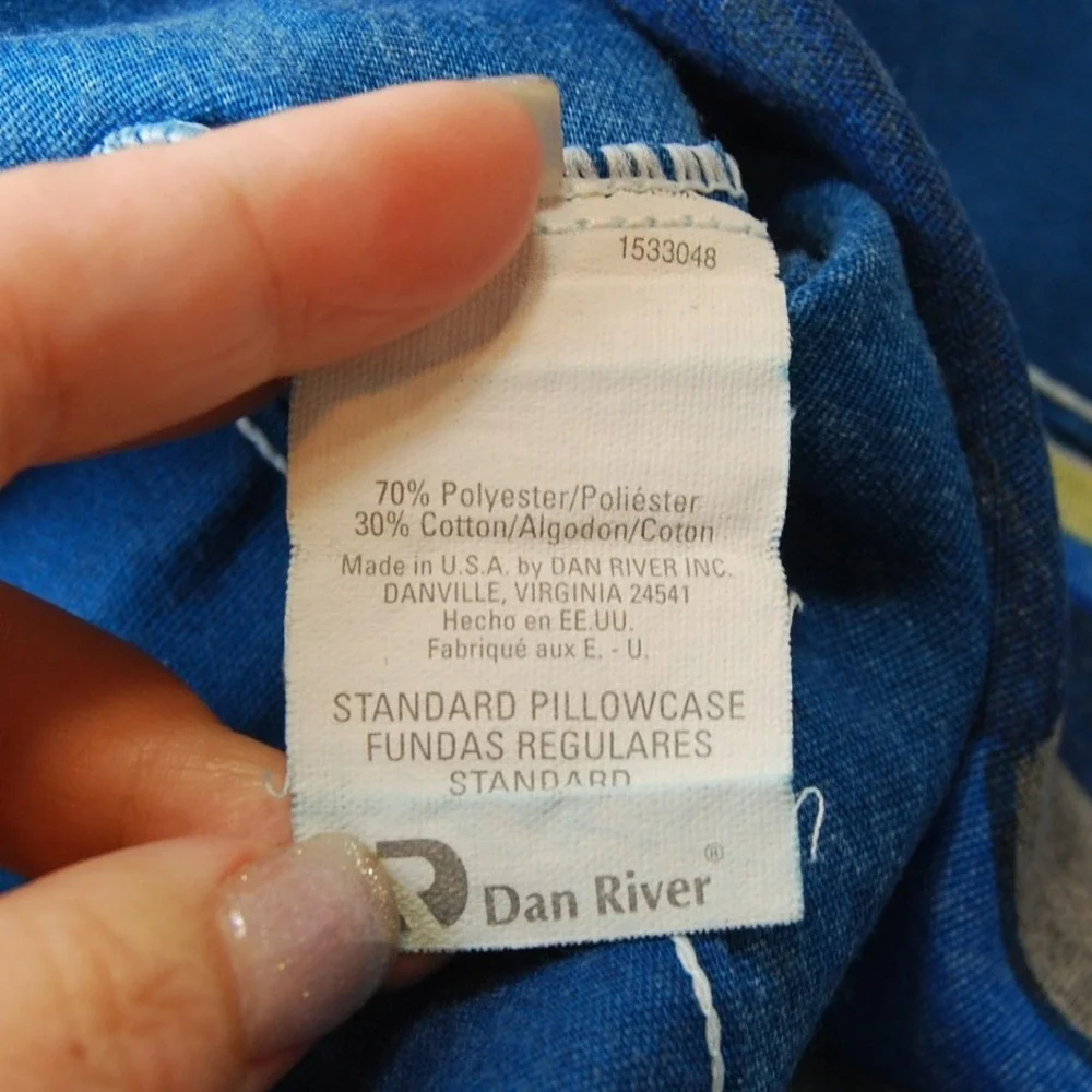 Vintage Nascar Pillowcase Standard size Dan River‎ Two-sided Race car pillow
